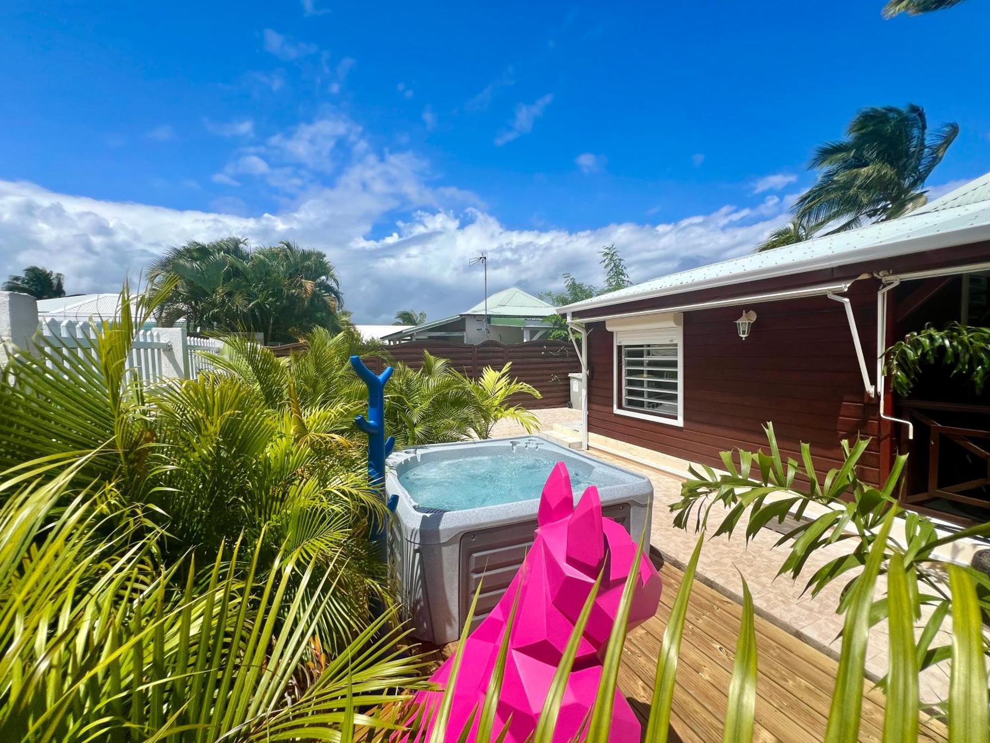 Villa Simeon Saint Francois Avec Piscine Privee Et Jacuzzi Proche Plage Exterior photo